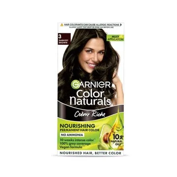 Garnier Color Naturals Shade 3 Darkest Brown 70ml+60g