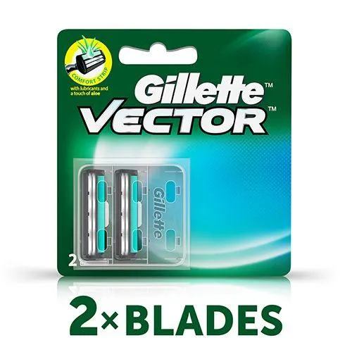 Gillette Vector Plus - Manual Shaving Razor Blades - 2 Cartridges