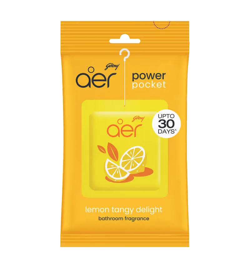 Godrej Aer Pocket - Bathroom Air Fragrance Lemon Tangy Delight 10 g