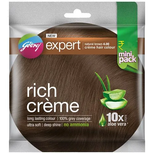 Godrej Expert Rich Creme Hair Colour - Shade 4 Natural Brown 12g +12ml