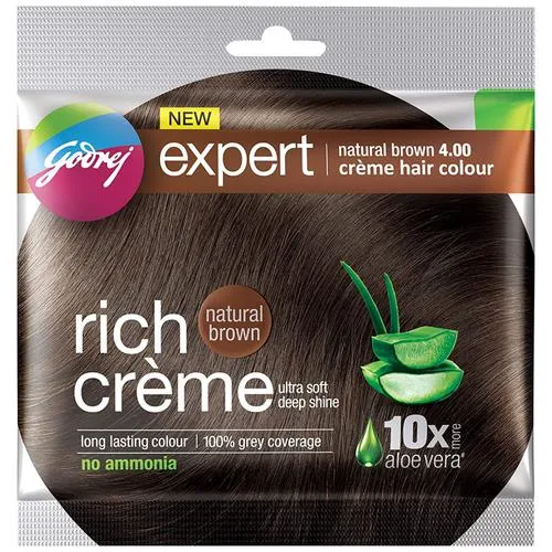 Godrej Expert Rich Creme Hair Colour - Shade 4 Natural Brown 20g + 20ml