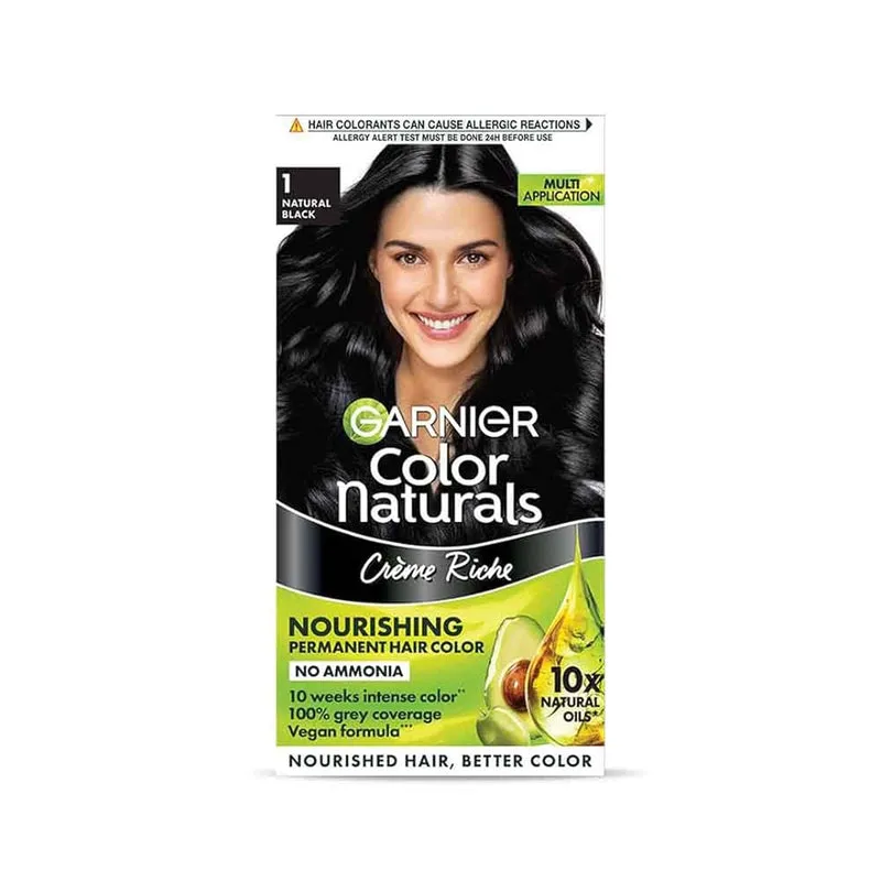 Garnier Color Naturals Crème Hair Colour - Shade 1 Natural Black 35 ml + 30 g